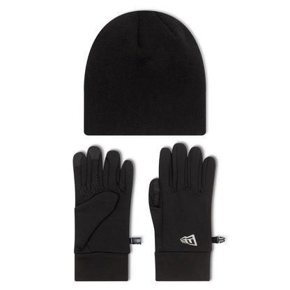 This is a  New Era Black Beanie & Gloves Set  2