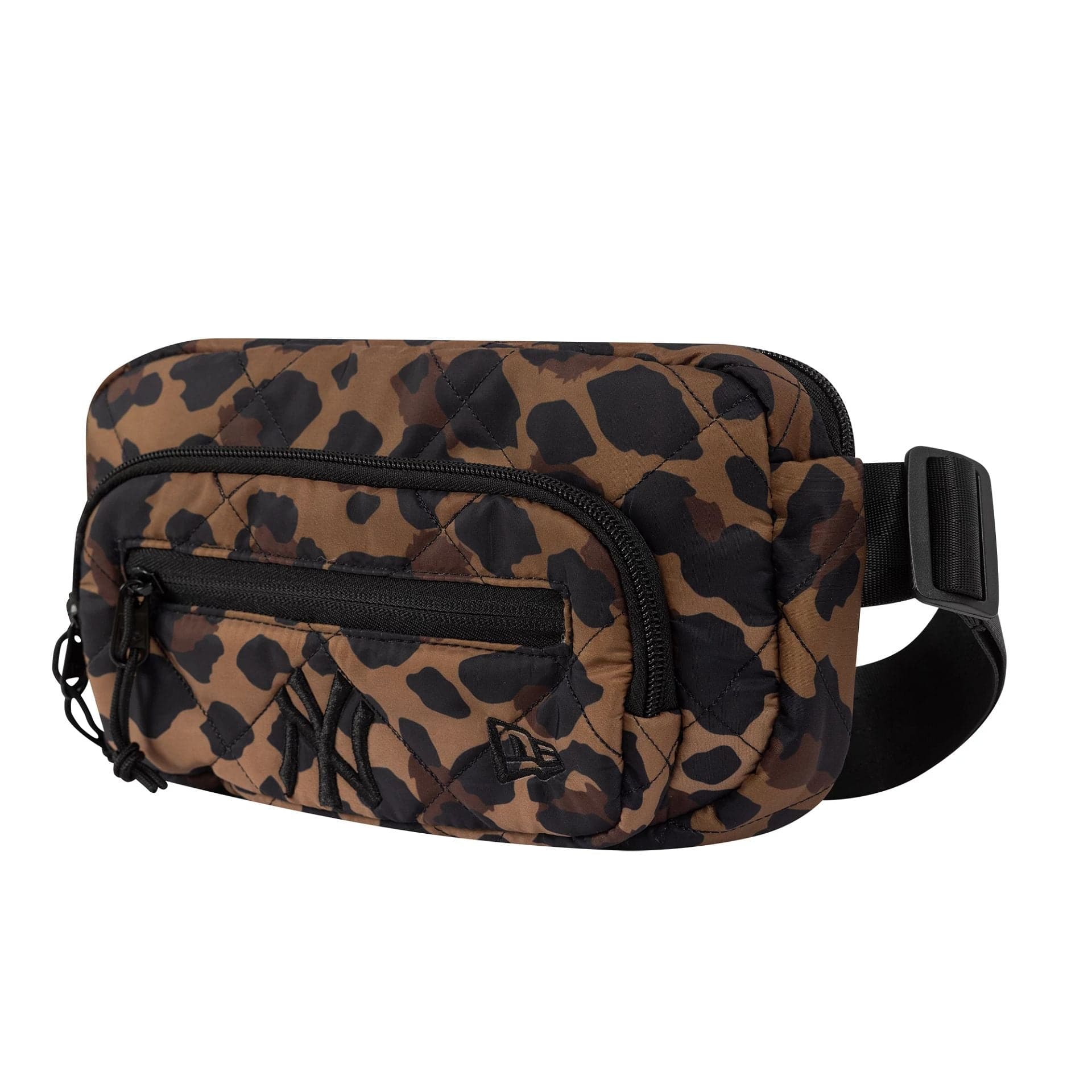 This is a New York Yankees MLB Leopard Quilted All Over Print Waist Bag  3
