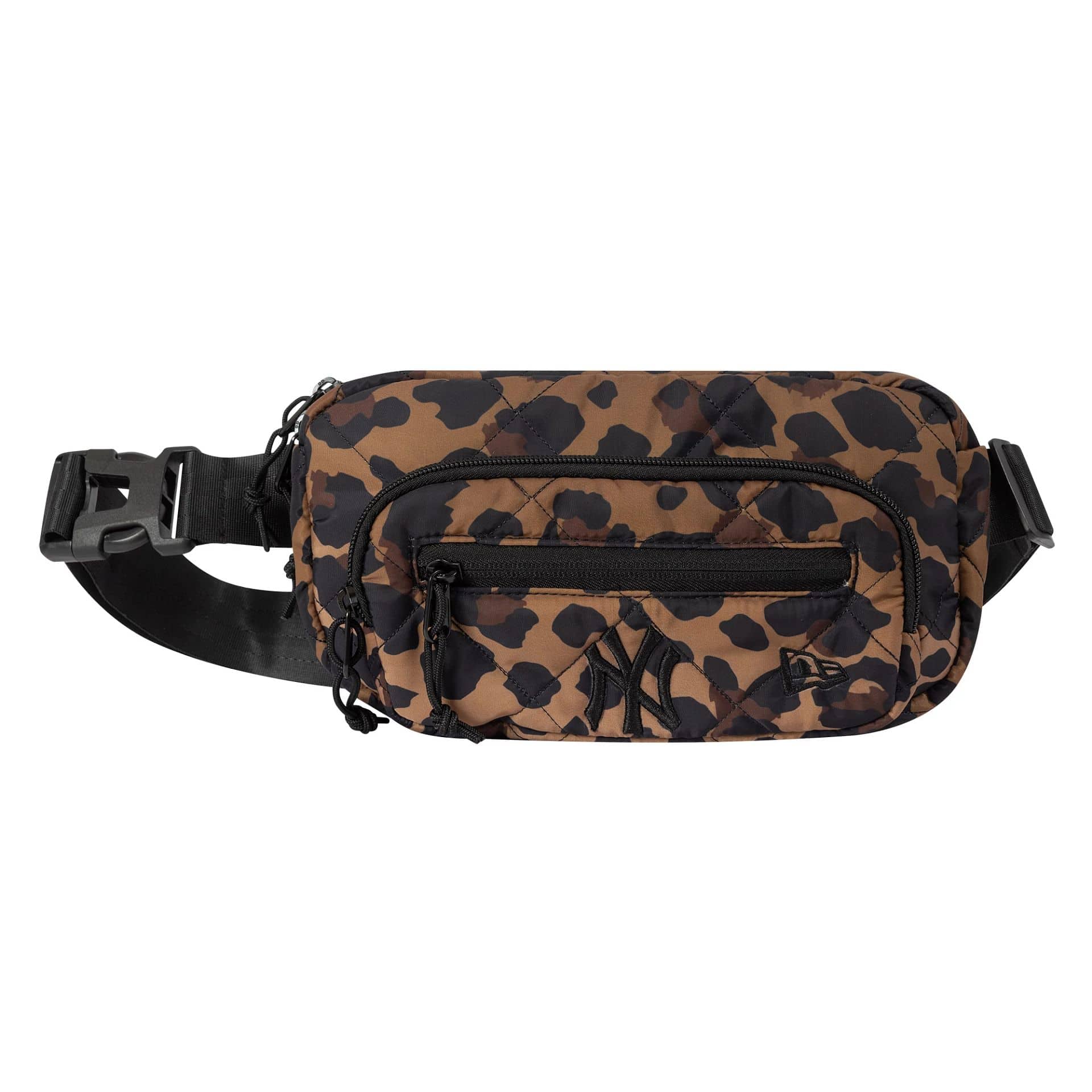 This is a New York Yankees MLB Leopard Quilted All Over Print Waist Bag  1
