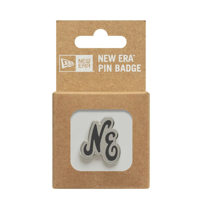 This is a  New Era Script Black Pin Badge  3