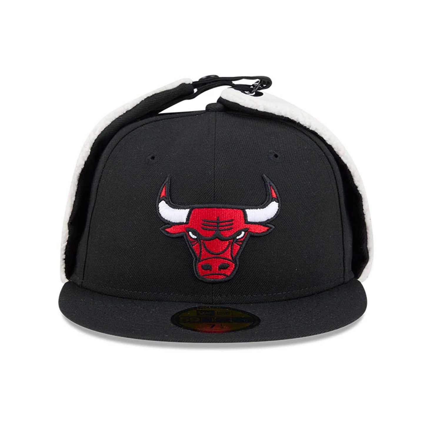This is a Chicago Bulls NBA Classic Black Dogear 59FIFTY Fitted Cap 3