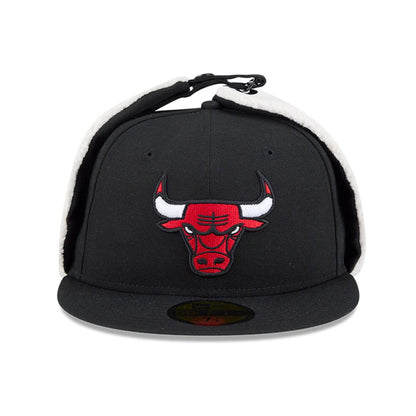 This is a Chicago Bulls NBA Classic Black Dogear 59FIFTY Fitted Cap 3