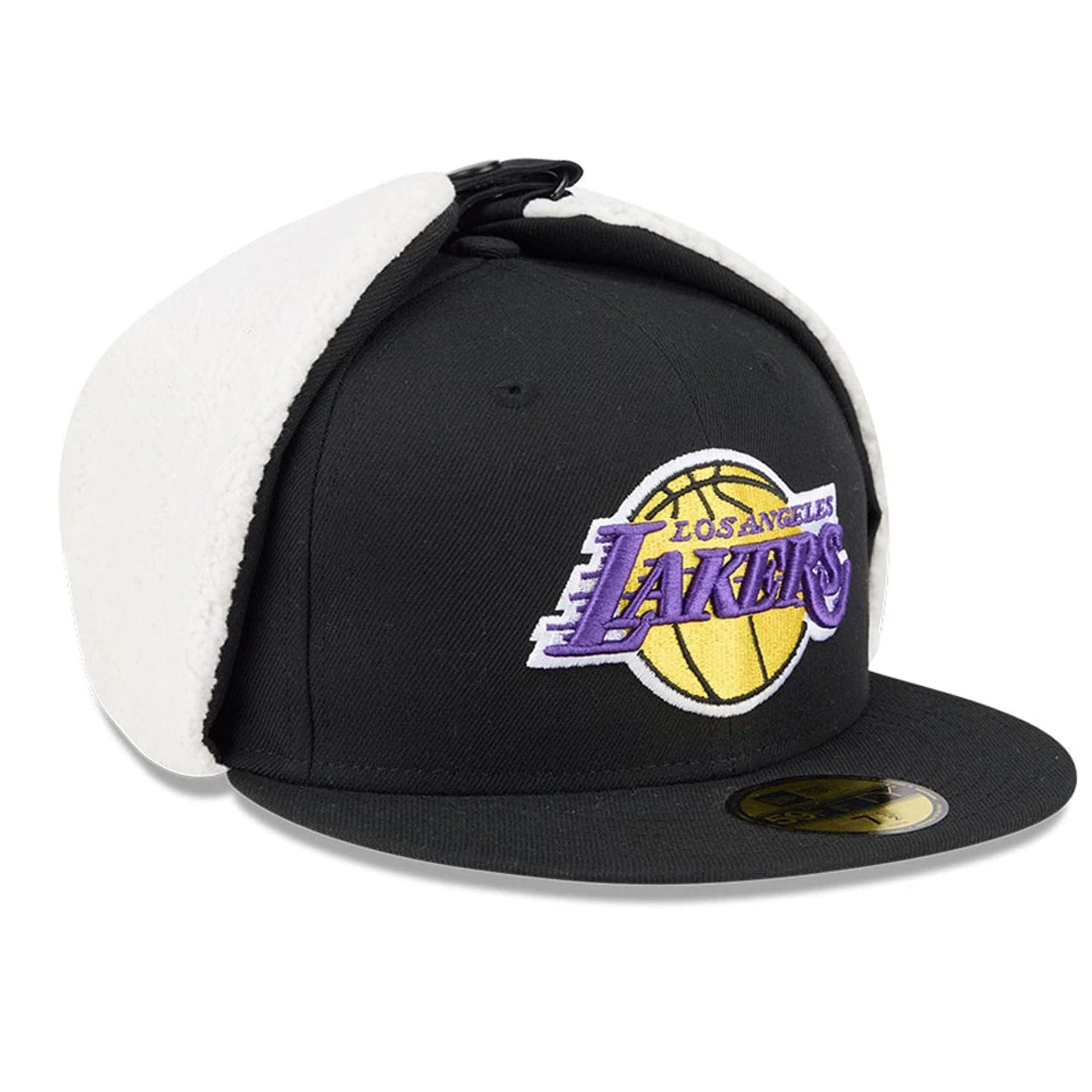 This is a LA Lakers NBA Classic Black Dogear 59FIFTY Fitted Cap 4