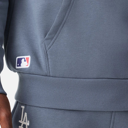 The Male model is wearing LA Dodgers MLB Midi League Essential Dark Grey Oversized Pullover Hoodie 7