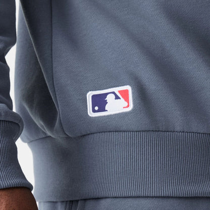 The Male model is wearing LA Dodgers MLB Midi League Essential Dark Grey Oversized Crew Neck Sweater  6