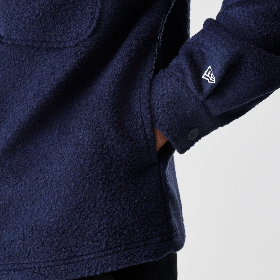 The Male model is wearing  New Era Borg Navy Shacket  5