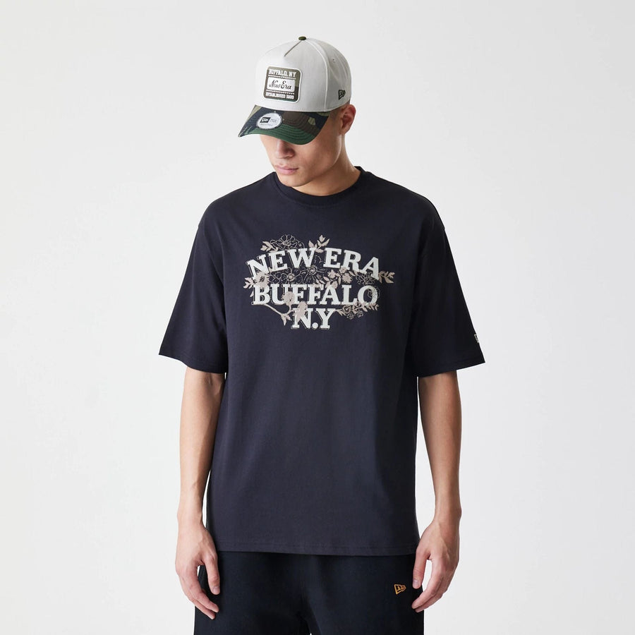 The Male model is wearing  New Era Floral Black Oversized T-Shirt  1