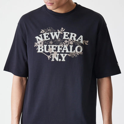 The Male model is wearing  New Era Floral Black Oversized T-Shirt 3
