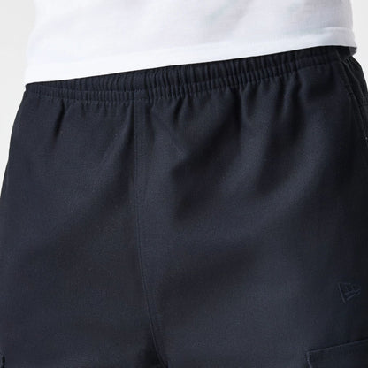 The Male model is wearing  New Era Cargo Black Straight Leg Trousers  6