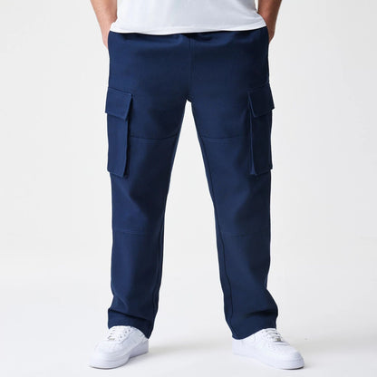 The Male model is wearing  New Era Navy Straight Leg Cargo Trousers  1
