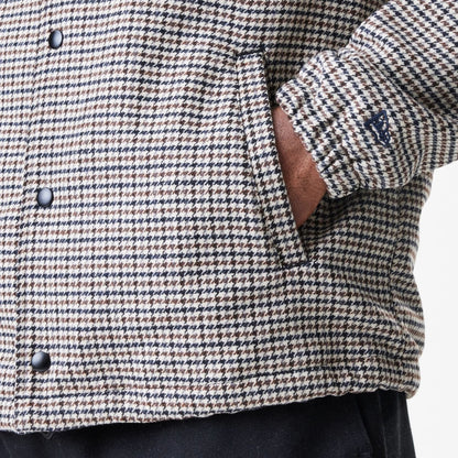 The Male model is wearing New York Yankees MLB Check Brown Jacket  7