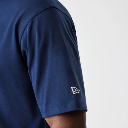 The Male model is wearing New York Yankees MLB Script Navy Oversized T-Shirt  5