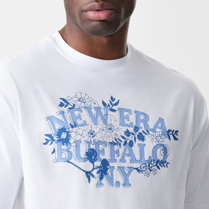 The Male model is wearing  New Era Floral White Oversized T-Shirt  5