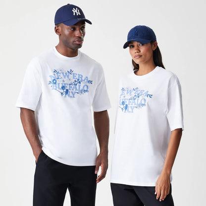 The Male model is wearing  New Era Floral White Oversized T-Shirt  1