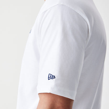 The Male model is wearing LA Dodgers MLB Script White Oversized T-Shirt 5