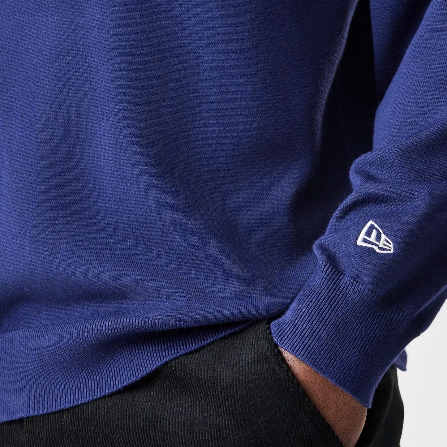 The Male model is wearing New York Yankees MLB Knit Navy Rugby Shirt  7