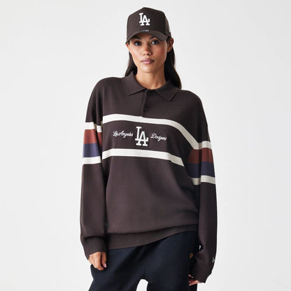 The Male model is wearing LA Dodgers MLB Knit Brown Rugby Shirt  4