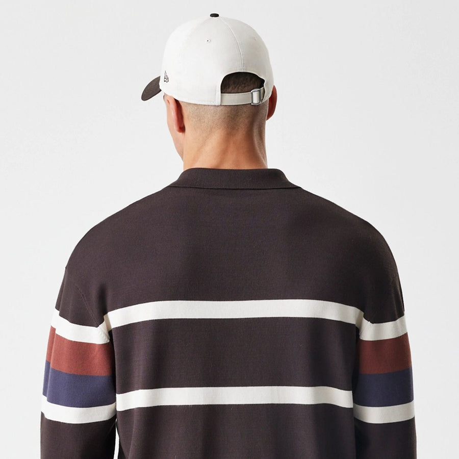 The Male model is wearing LA Dodgers MLB Knit Brown Rugby Shirt  8