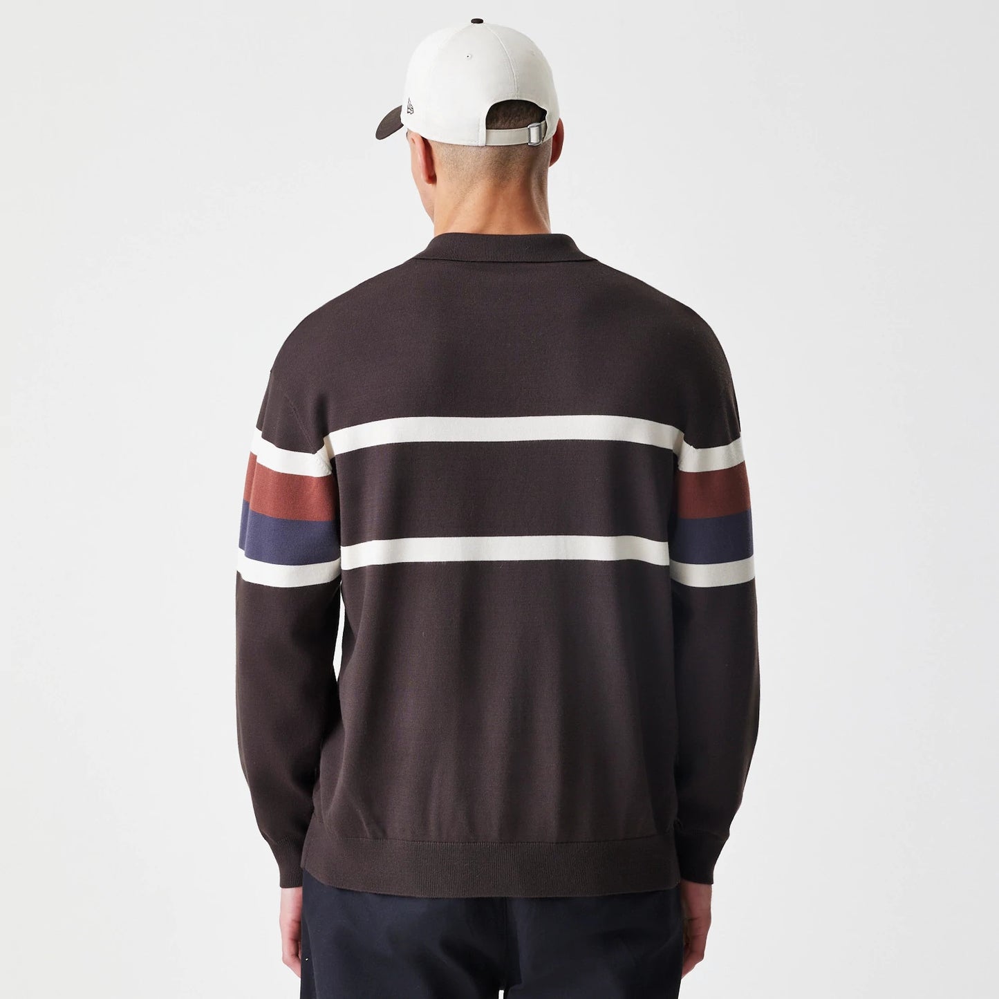 The Male model is wearing LA Dodgers MLB Knit Brown Rugby Shirt 2