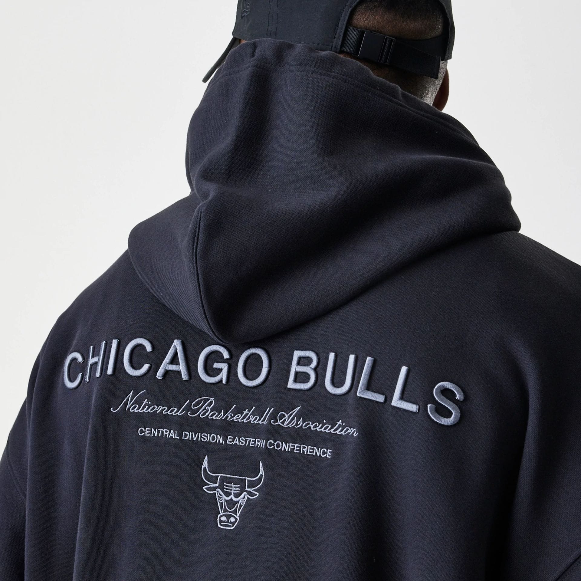NBA Linear Chicago Bulls Black Oversized Full Zip Hoodie | NEC EU