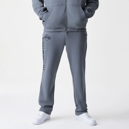 The Male model is wearing LA Lakers NBA Linear Dark Grey Straight Leg Joggers  5