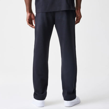 The Male model is wearing Chicago Bulls NBA Linear Black Straight Leg Joggers 2