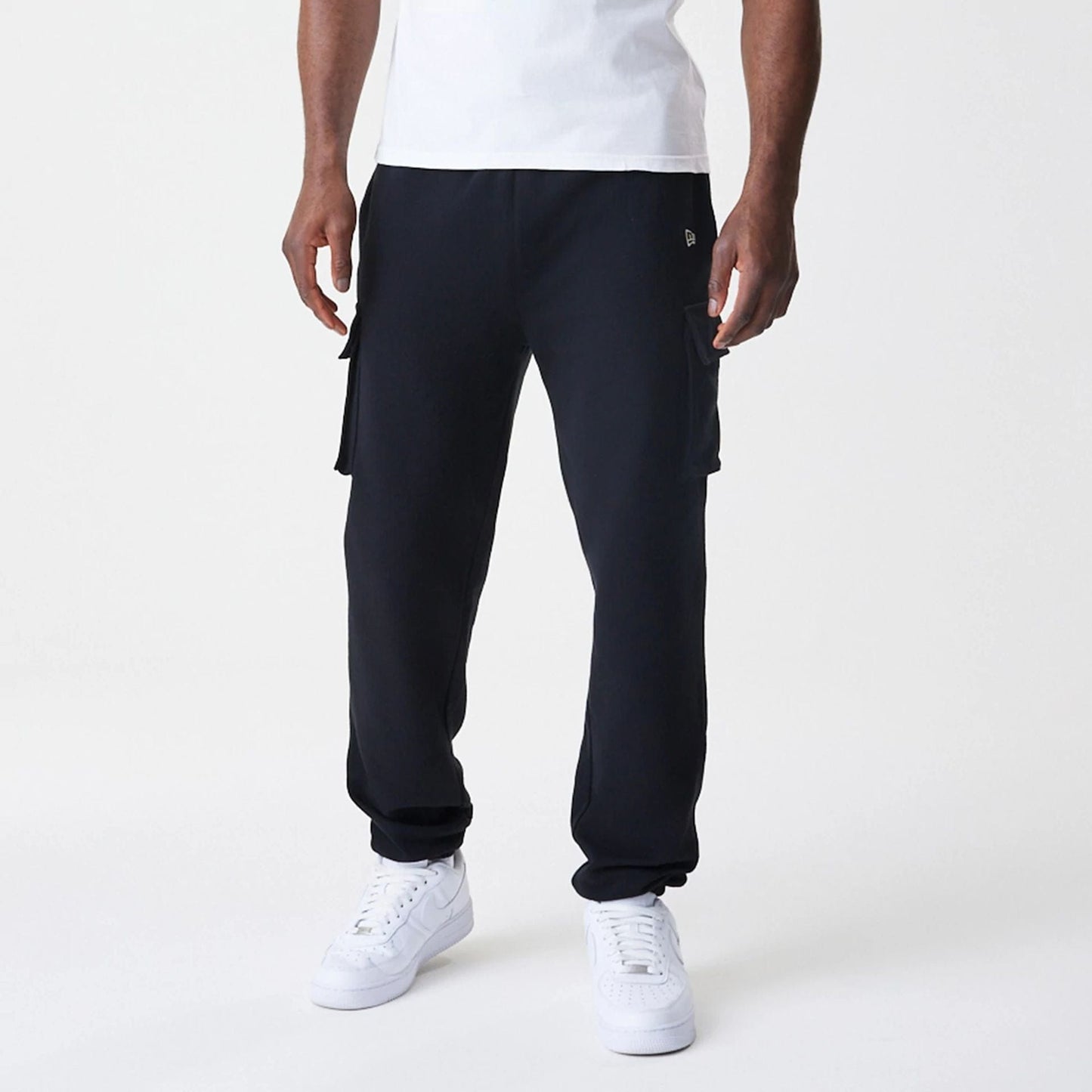 The Male model is wearing  New Era Cargo Black Joggers  3