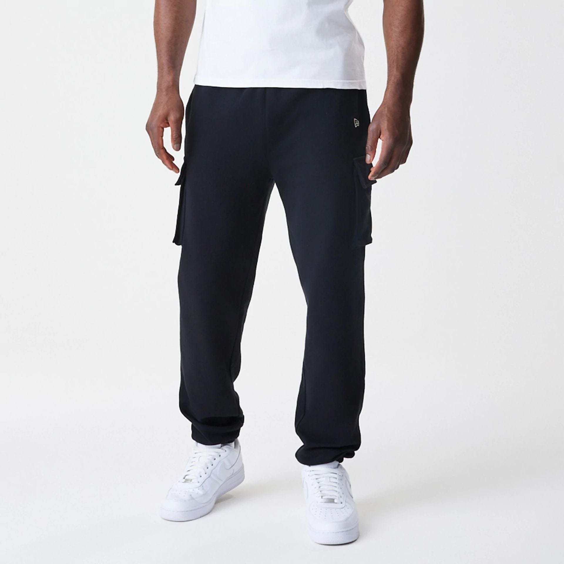 The Male model is wearing  New Era Cargo Black Joggers  3