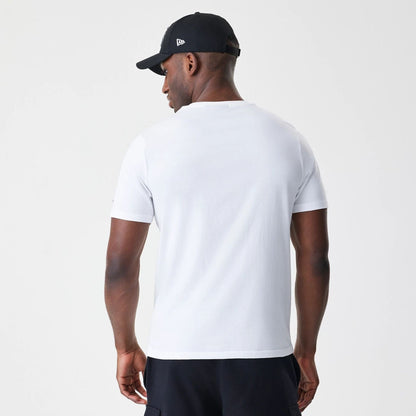 The Male model is wearing LA Lakers NBA Script White T-Shirt  2