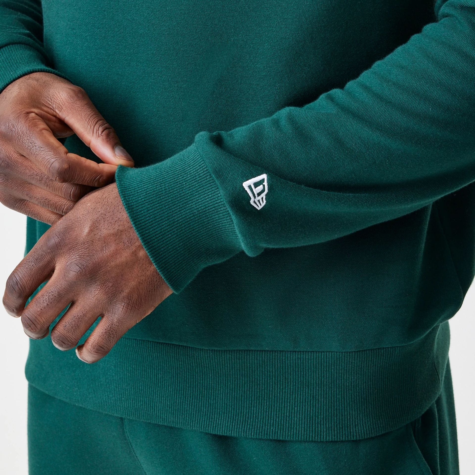The Male model is wearing LA Dodgers MLB Script Dark Green Crew Neck Sweater  5