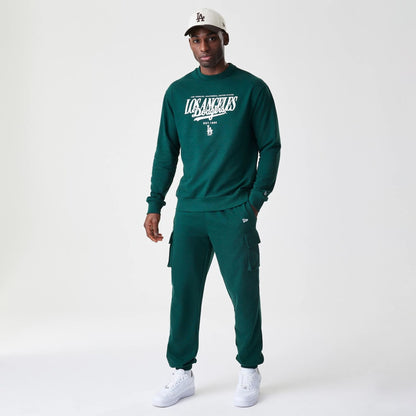The Male model is wearing LA Dodgers MLB Script Dark Green Crew Neck Sweater  8