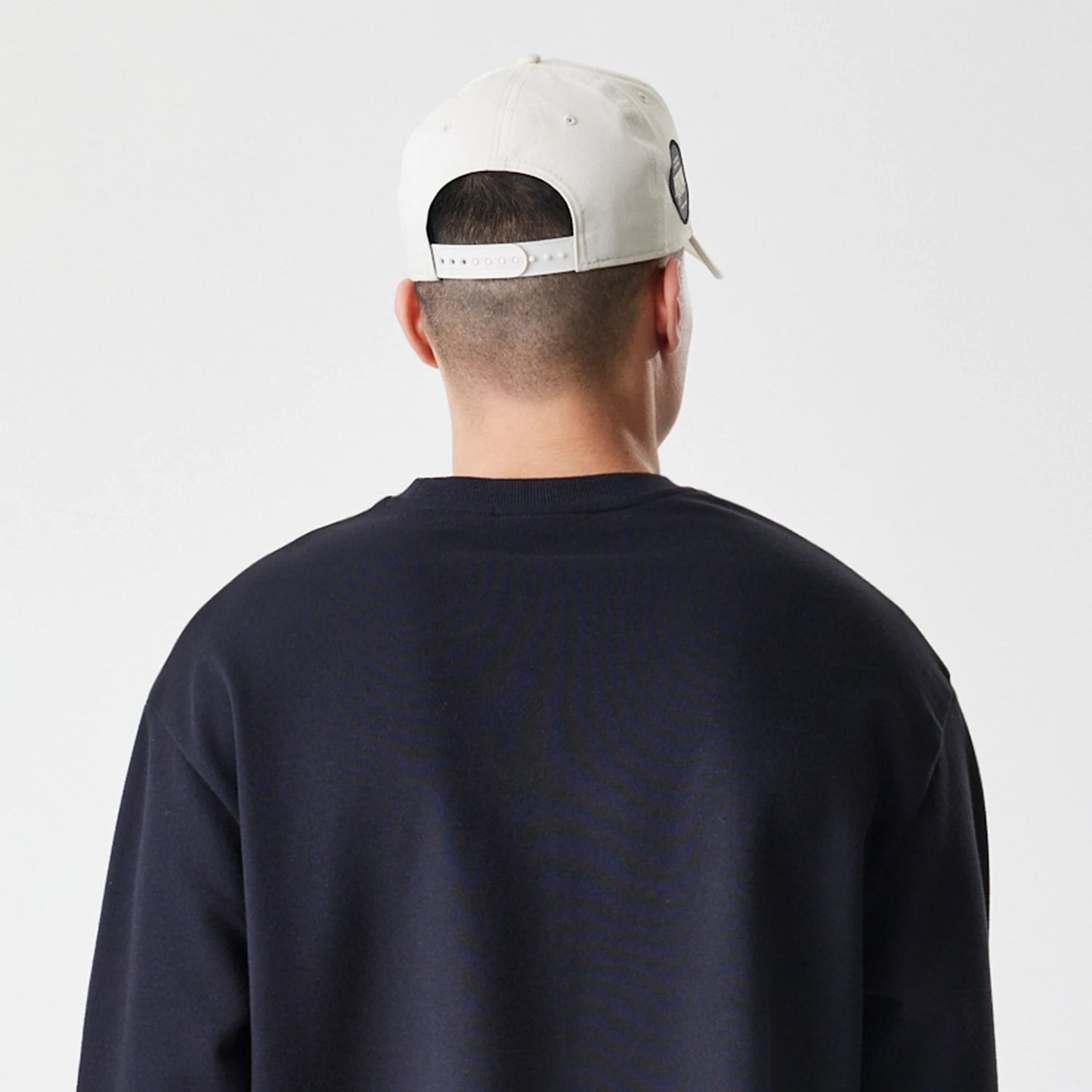 The Male model is wearing New York Yankees MLB Script Black Crew Neck Sweater  7