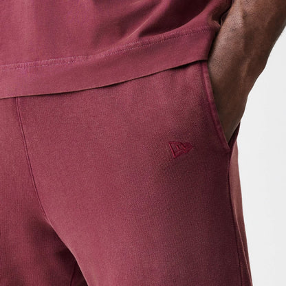 The Male model is wearing  New Era Washed Dark Red Straight Leg Joggers  5