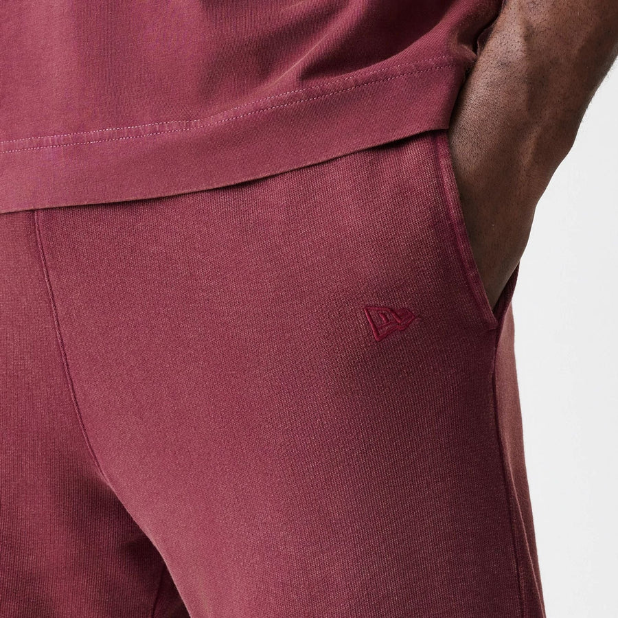 The Male model is wearing  New Era Washed Dark Red Straight Leg Joggers  5