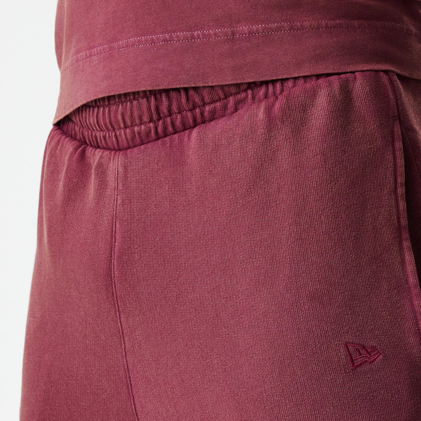 The Male model is wearing  New Era Washed Dark Red Straight Leg Joggers 6