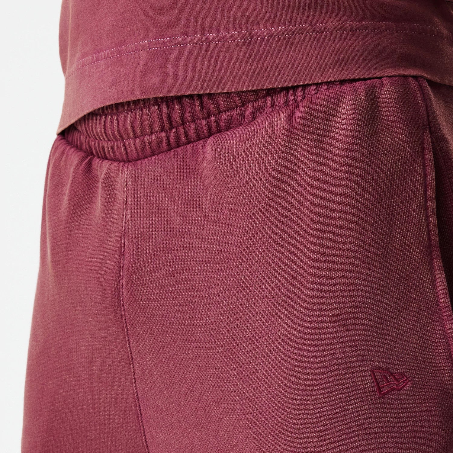 The Male model is wearing  New Era Washed Dark Red Straight Leg Joggers 6