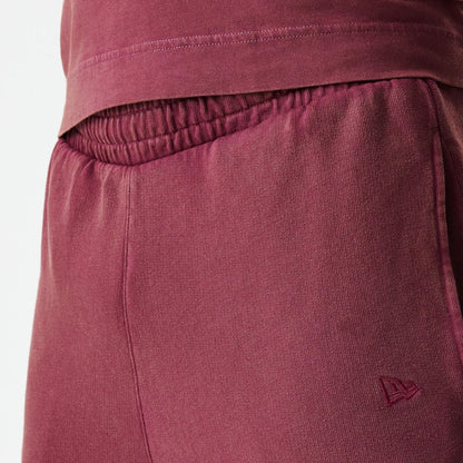 The Male model is wearing  New Era Washed Dark Red Straight Leg Joggers  6