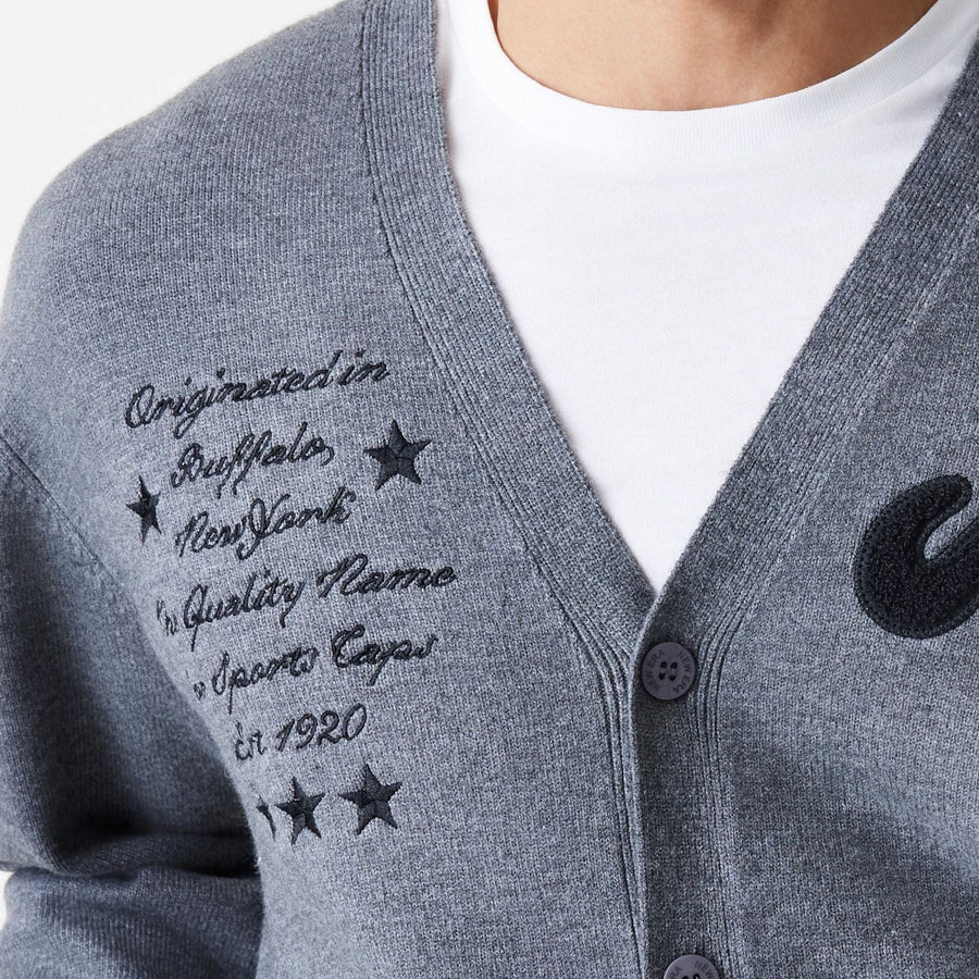 The Male model is wearing  New Era Dark Grey Cardigan  5