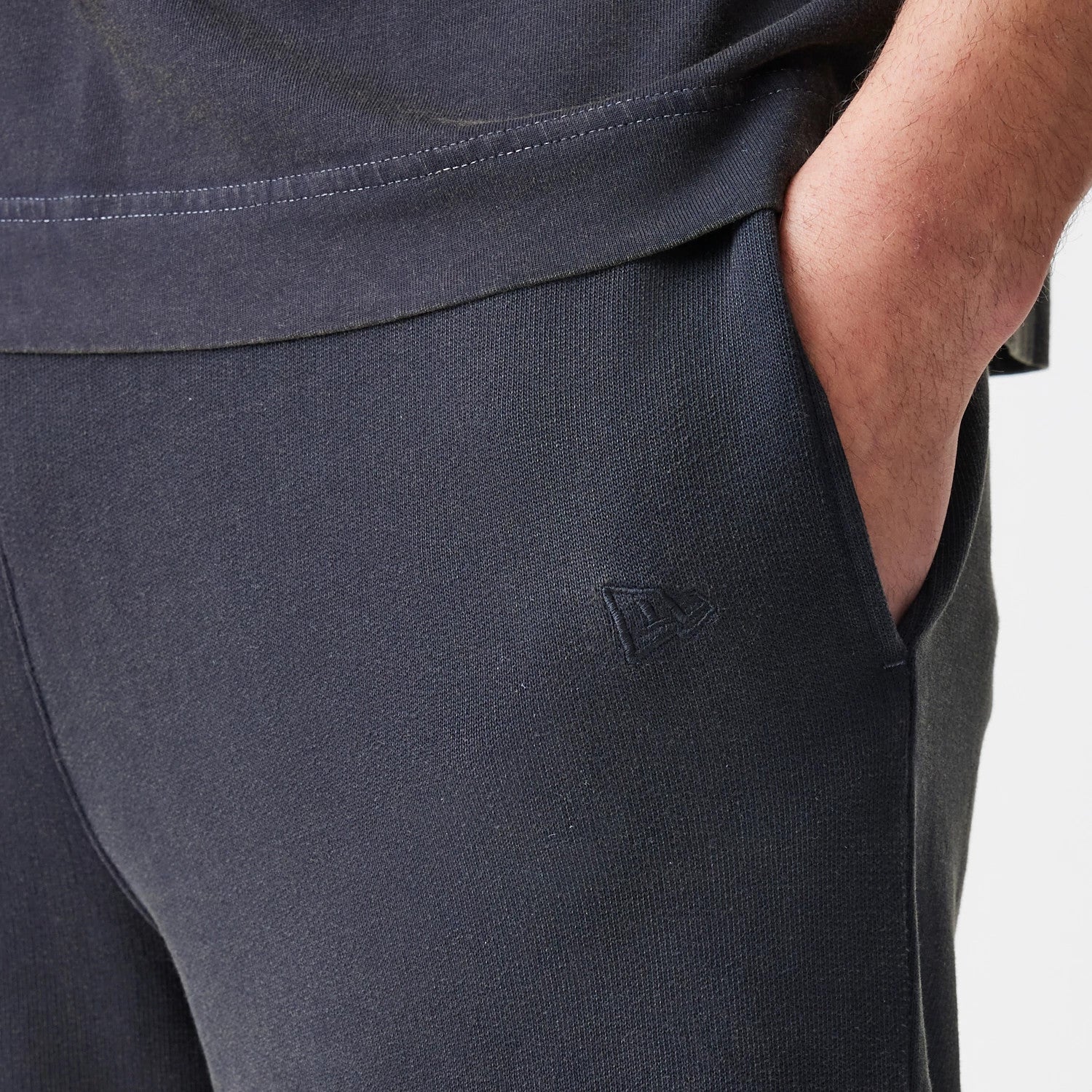 The Male model is wearing  New Era Washed Black Straight Leg Joggers 5