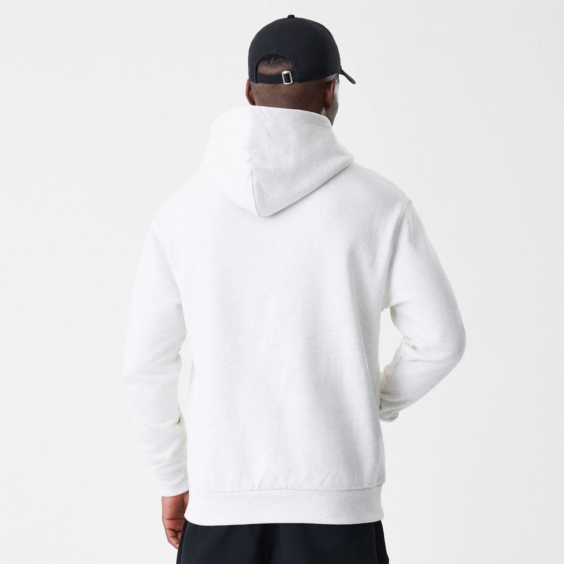 The Male model is wearing LA Dodgers MLB Script White Oversized Pullover Hoodie  2