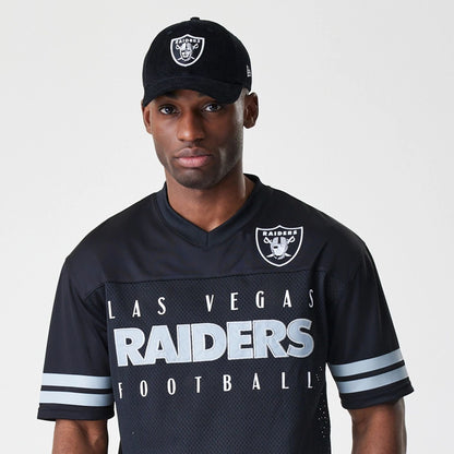 The Male model is wearing Las Vegas Raiders NFL Mesh Black Jersey  7