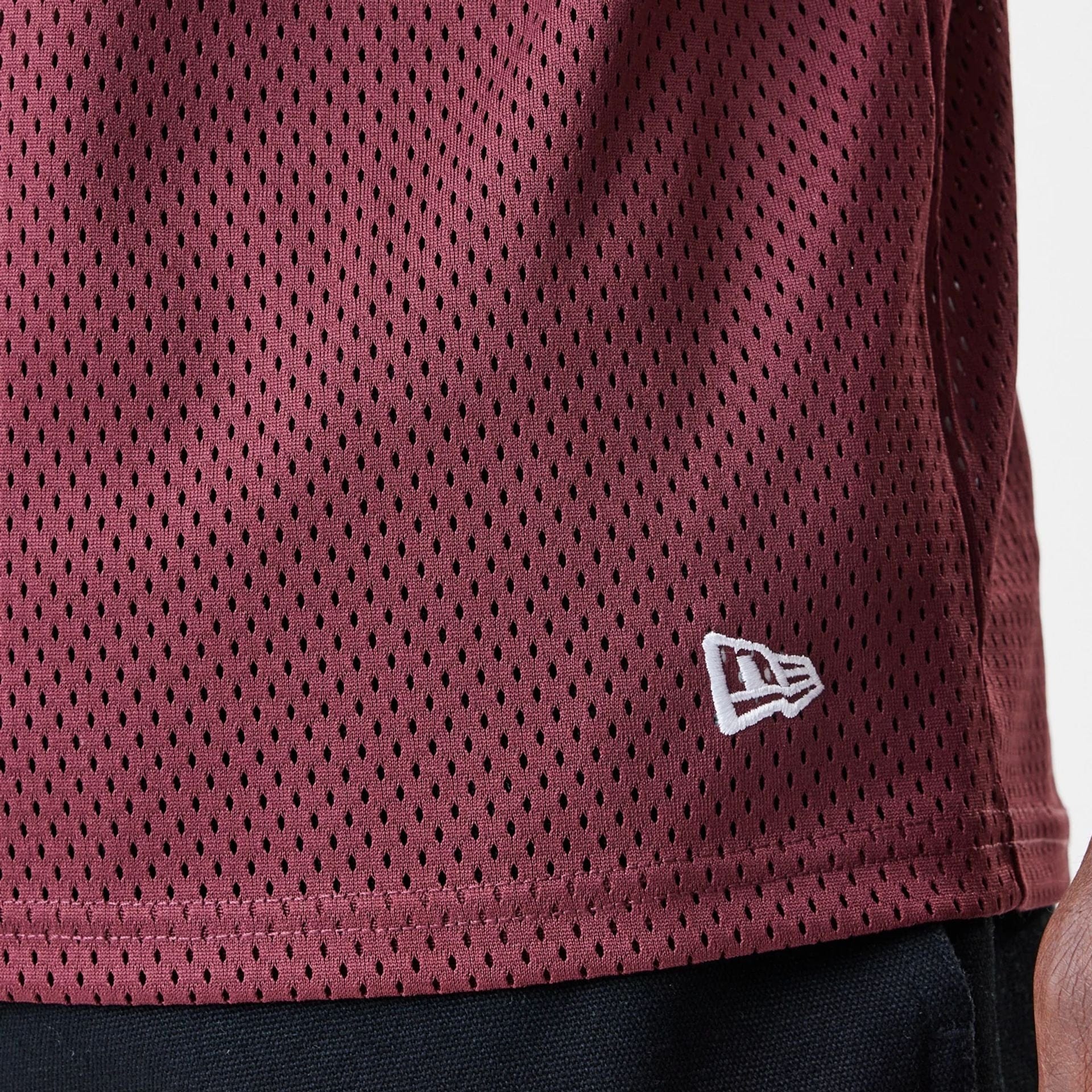 The Male model is wearing San Francisco 49ers NFL Mesh Dark Red Jersey  7