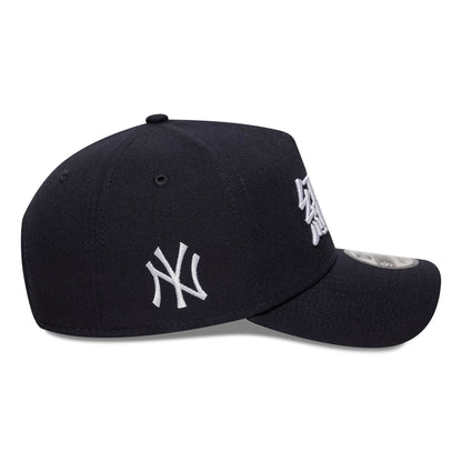 This is a New York Yankees MLB Poly Kanji Navy 9FORTY A-Frame Adjustable Cap 5