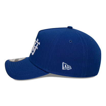 This is a LA Dodgers MLB Poly Kanji Blue 9FORTY A-Frame Adjustable Cap 6