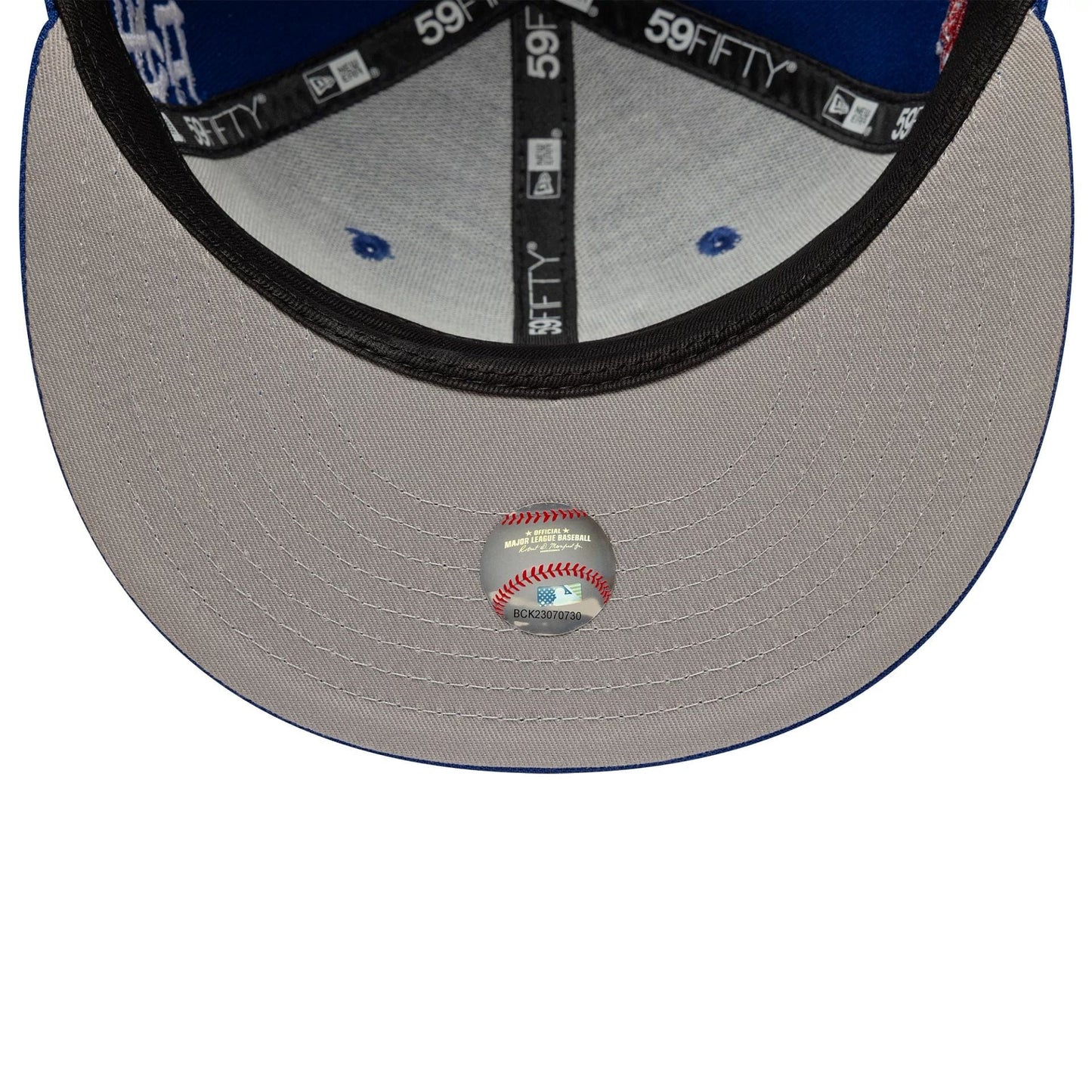 This is a LA Dodgers MLB Poly Kanji Blue 59FIFTY Fitted Cap 2