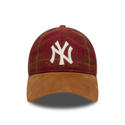 This is a New York Yankees MLB Loden Suede Dark Red 9TWENTY Adjustable Cap 2