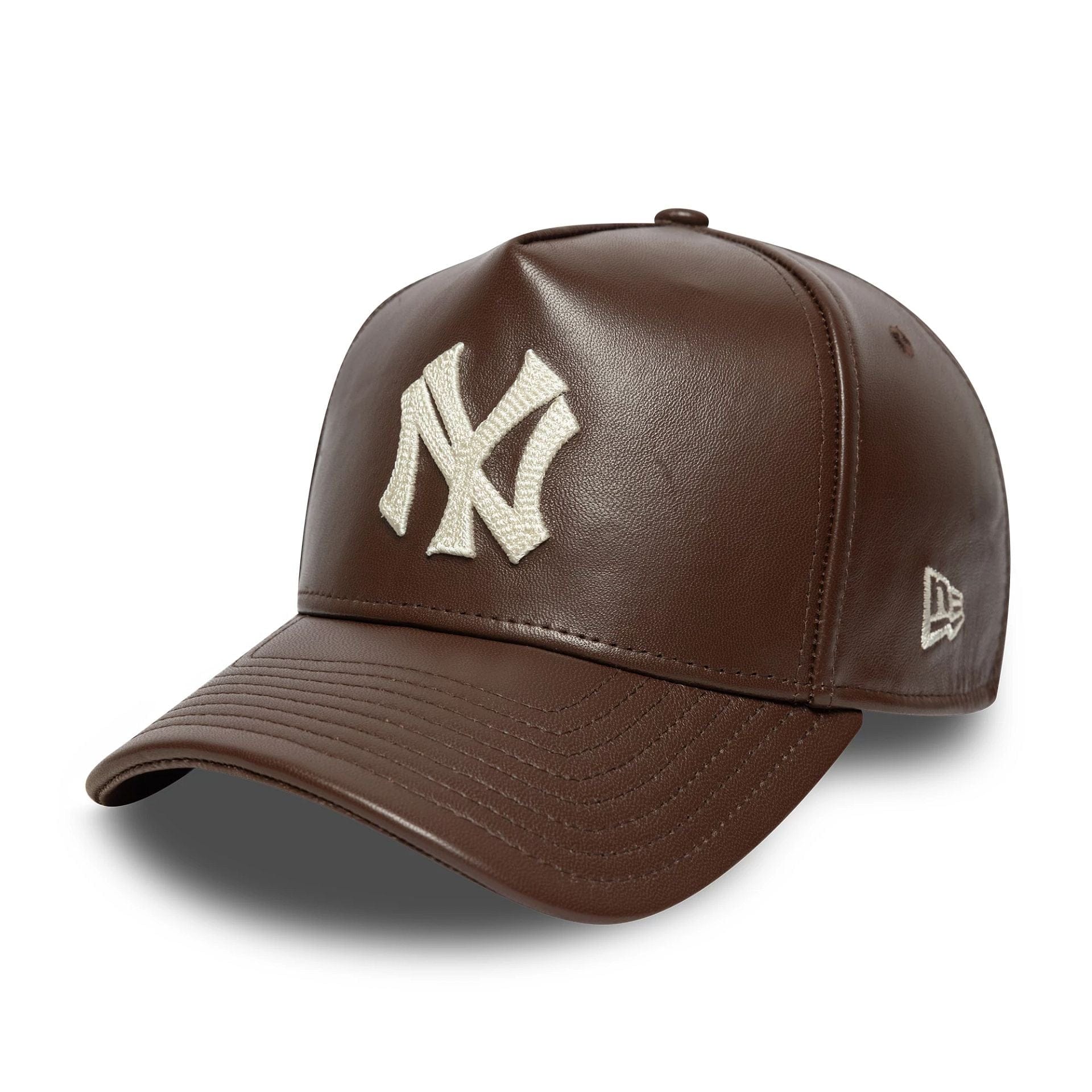 MLB Leather New York Yankees Dark Brown 9FORTY E-Frame Cap | NEC EU