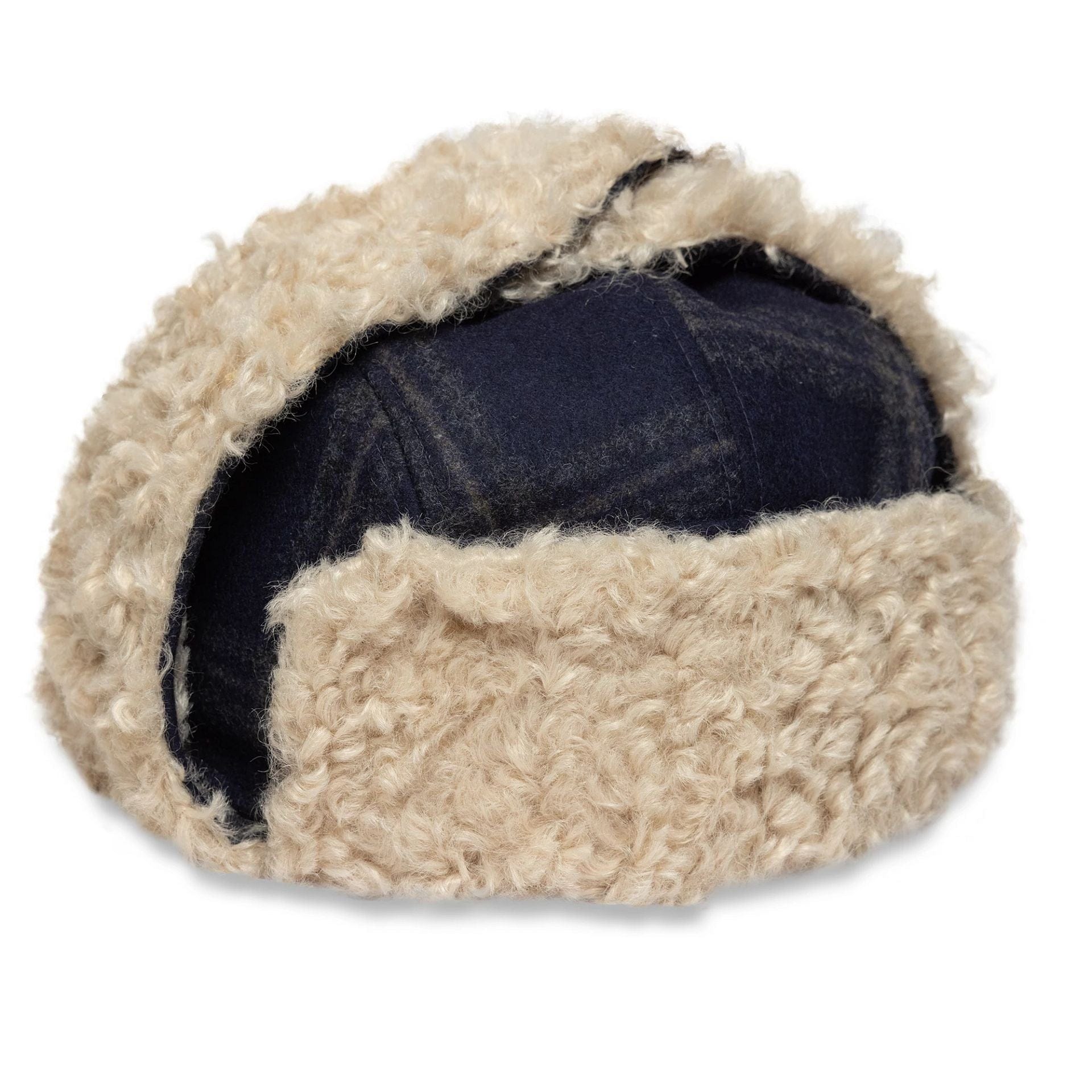 This is a New Era Loden Navy Trapper Hat 5