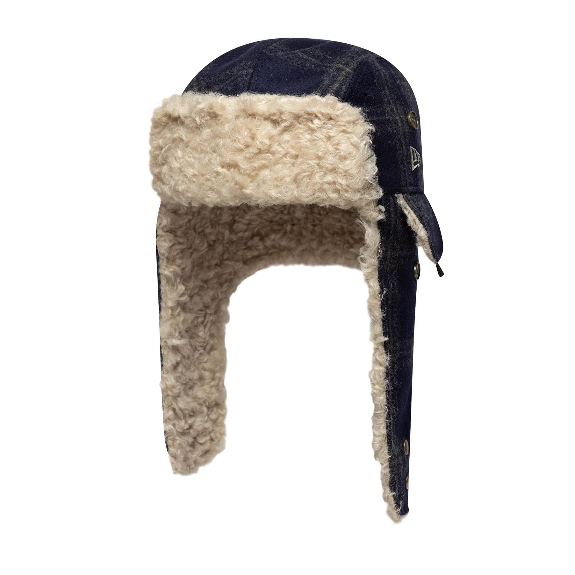 This is a New Era Loden Navy Trapper Hat 2