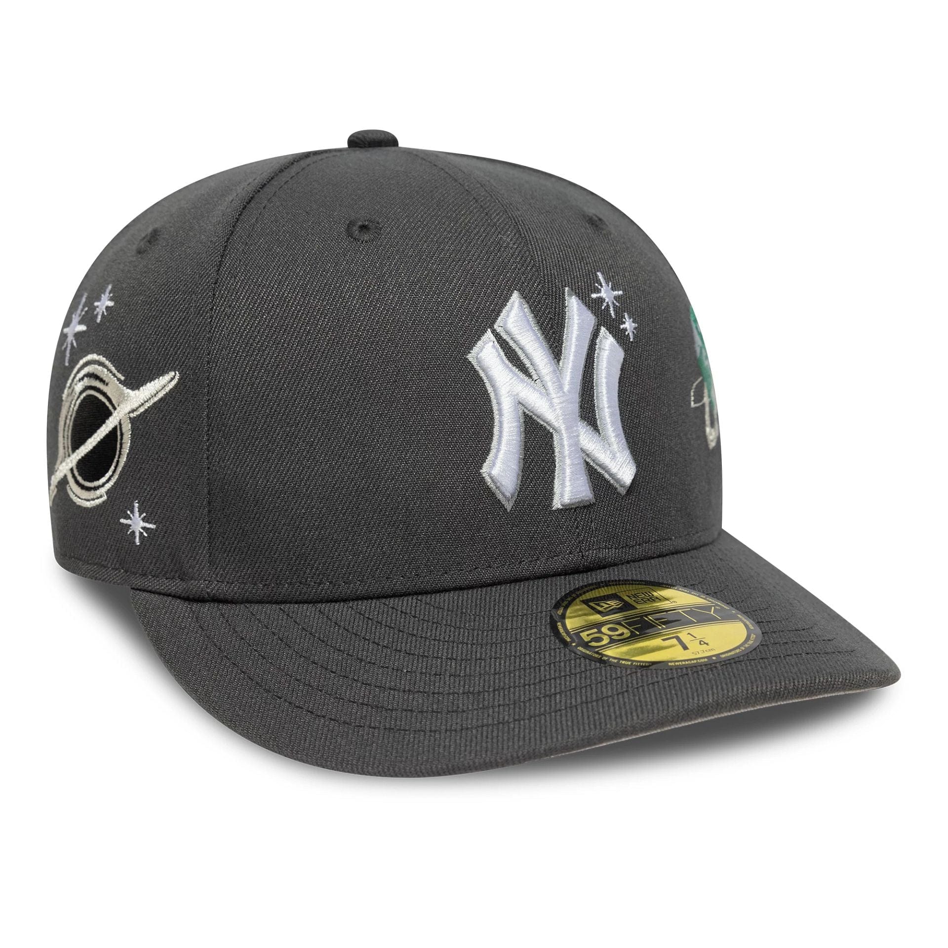This is a New York Yankees MLB Planet Icon Charcoal 59FIFTY Fitted Cap 4